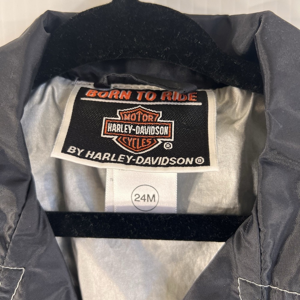 Harley Davidson Jacket Baby Boy Size 24 Months Black Zipper Nylon Lightweight - Picture 3 of 8